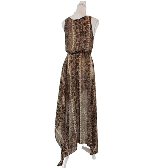 Better B. Snake Print Sleeveless High Low Brown Dress Women's Size M - Picture 3 of 15